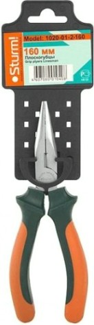 Длинногубцы Sturm 1020-01-2-160 особо прочные губки, 2-х комп. рукоятки 160мм