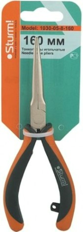 Длинногубцы Sturm 1030-05-8-160 2-х комп. рукоятки, пружин. механизм 150м