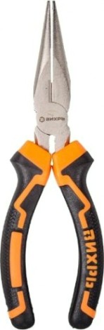 Длинногубцы ВИХРЬ 160 мм прямые, никелированные, двухкомпонентные рукоятки [73/6/3/10]
