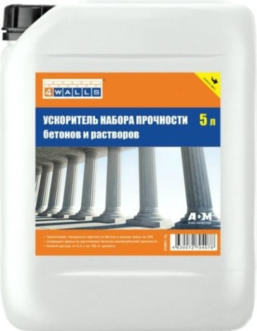 Добавка для строительного раствора 4Walls для прочности бетона 5 л. [27642]