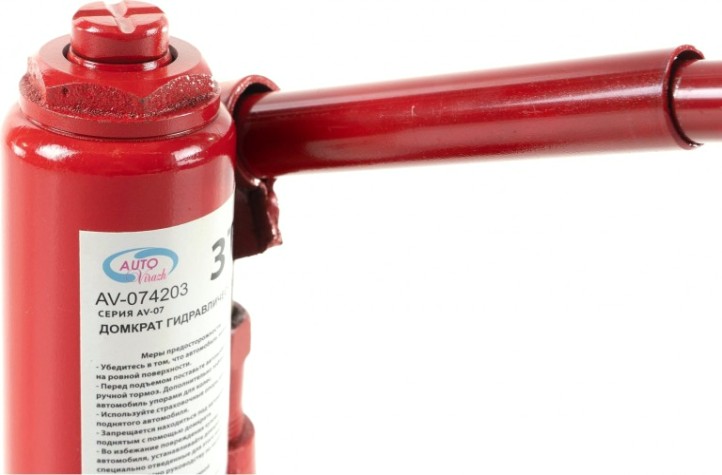 Домкрат бутылочный Autovirazh AV-074203 3 т (красный)