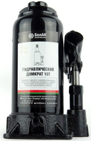 Домкрат бутылочный БелАК 10 тонн 195/390 мм (БАК.00045) [БАК.00045]