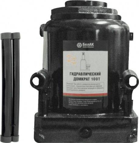 Домкрат бутылочный БелАК 100 тонн 330/510 мм (БАК.00052) [БАК.00052]