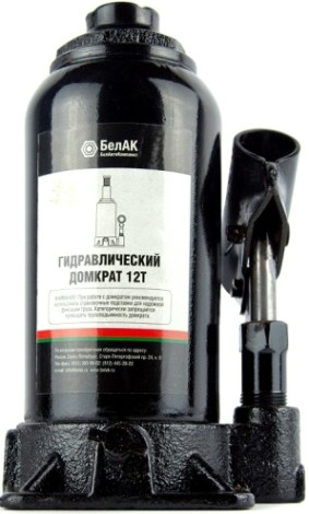 Домкрат бутылочный БелАК 12 тонн 200/385 мм (БАК.00046) [БАК.00046]