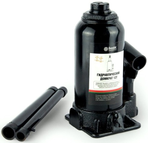Домкрат бутылочный БелАК 12 тонн 200/385 мм (БАК.00046) [БАК.00046]