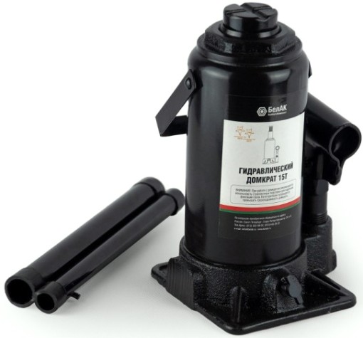 Домкрат бутылочный БелАК 15 тонн 200/390 мм (БАК.00047) [БАК.00047]