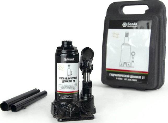 Домкрат бутылочный БелАК 2 тонны в кейсе, 150/285 мм (БАК.10039) [БАК.10039]