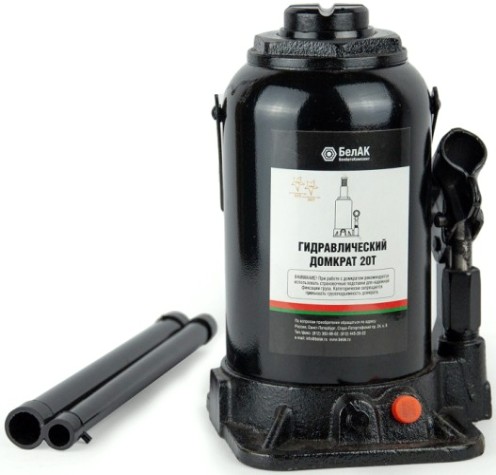 Домкрат бутылочный БелАК 20 тонн TUV 2 клапана, 230/450 мм (БАК.00036) [БАК.00036]