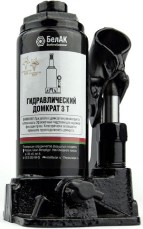 Домкрат бутылочный БелАК 3 тонны 145/285 мм (БАК.00040) [БАК.00040]
