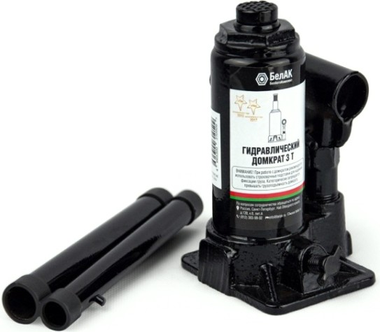 Домкрат бутылочный БелАК 3 тонны 145/285 мм (БАК.00040) [БАК.00040]