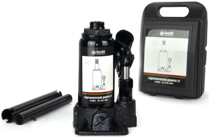 Домкрат бутылочный БелАК 3 тонны в кейсе, 145/285 мм (БАК.10040) [БАК.10040]
