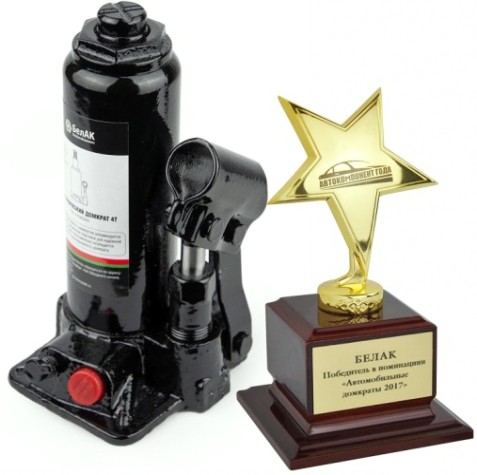 Домкрат бутылочный БелАК 4 тонны TUV 2 клапана, 180/335 мм (БАК.00028) [БАК.00028]