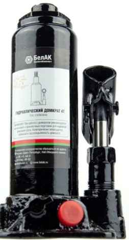 Домкрат бутылочный БелАК 4 тонны TUV 2 клапана, 180/335 мм (БАК.00028) [БАК.00028]