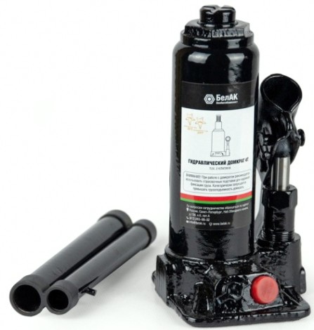 Домкрат бутылочный БелАК 4 тонны TUV 2 клапана, 180/335 мм (БАК.00028) [БАК.00028]