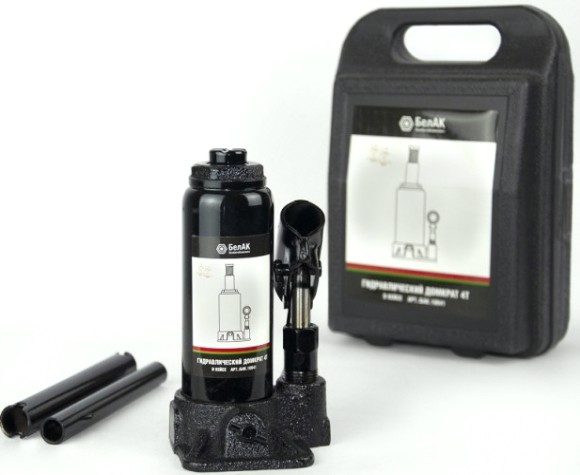 Домкрат бутылочный БелАК 4 тонны в кейсе, 165/340 мм (БАК.10041) [БАК.10041]