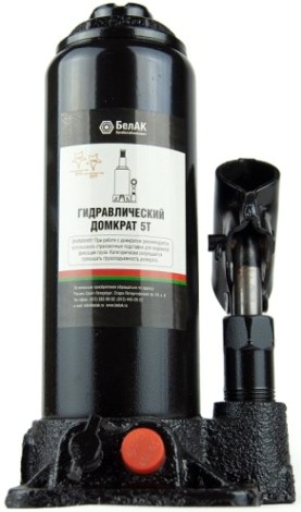 Домкрат бутылочный БелАК 5 тонн TUV 2 клапана, 190/380 мм (БАК.00029) [БАК.00029]