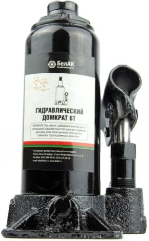 Домкрат бутылочный БелАК 6 тонн 175/355 мм (БАК.00043) [БАК.00043]