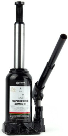Домкрат бутылочный БелАК 8 тонн 195/385 мм (БАК.00044) [БАК.00044]
