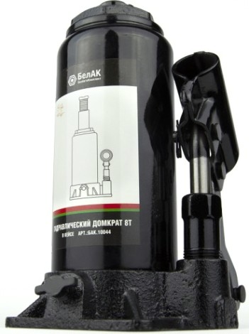 Домкрат бутылочный БелАК 8 тонн в кейсе, 195/385 мм (БАК.10044) [БАК.10044]