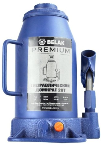 Домкрат бутылочный BELAK PREMIUM гидравлический 20т BAK.30020 [BAK.30020]