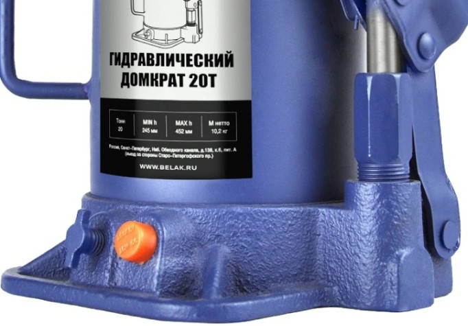 Домкрат бутылочный BELAK PREMIUM гидравлический 20т BAK.30020 [BAK.30020]
