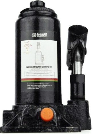 Домкрат бутылочный двухштоковый БелАК 2 тонны 165/400 мм (БАК.20039) [БАК.20039]