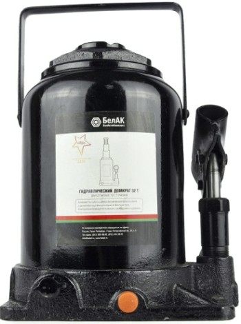 Домкрат бутылочный двухштоковый БелАК 32 тонн 235/415 мм (БАК.20050) [БАК.20050]