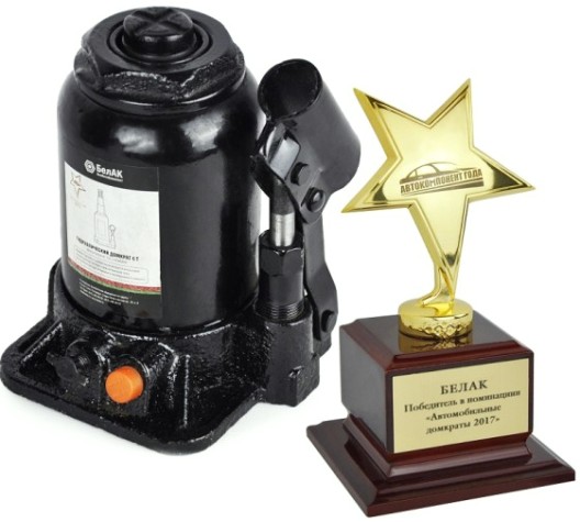 Домкрат бутылочный двухштоковый БелАК 6 тонны 170/390 мм (БАК.20043) [БАК.20043]