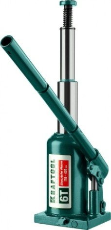 Домкрат бутылочный KRAFTOOL "Double Ram" гидравлический сварной, телескопический, 6т, 170-4 [43463-6]