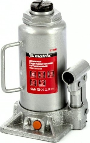 Домкрат бутылочный MATRIX 12 т, h подъема 230–465 мм [50768]