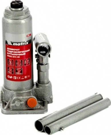 Домкрат бутылочный MATRIX 2 т, h подъема 181–345 мм [50761]