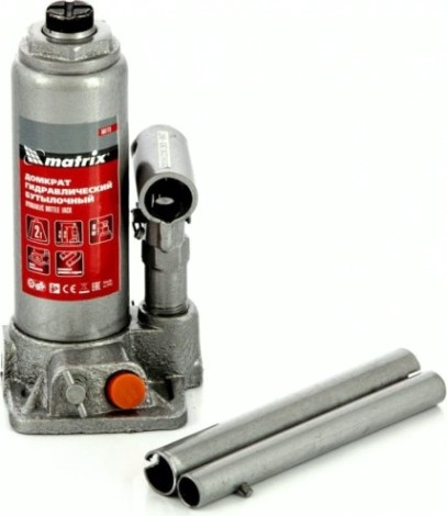 Домкрат бутылочный MATRIX 2 т, h подъема 181–345 мм, в пласт. Кейсе [50773]
