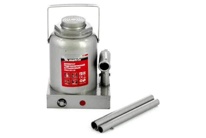 Домкрат бутылочный MATRIX 30 т гидравлический, h подъема 244-370 мм 50771 [50771]