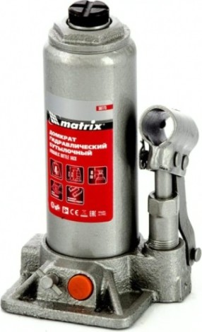 Домкрат бутылочный MATRIX 4 т, h подъема 194–372 мм, в пласт. Кейсе [50775]