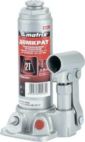 Домкрат бутылочный MATRIX MASTER 2 тонны (181/345 мм) 50715 [50715]