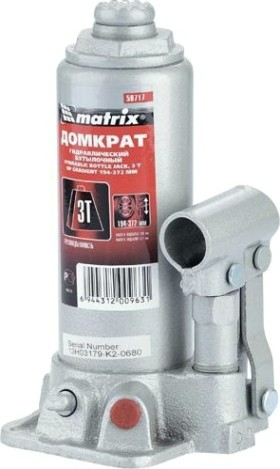 Домкрат бутылочный MATRIX MASTER 3 тонны (194/372 мм) 50717 [50717]
