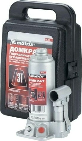 Домкрат бутылочный MATRIX MASTER 3 тонны в пластиковом кейсе (194/372 мм) 50752 [50752]