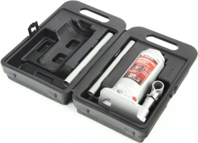 Домкрат бутылочный MATRIX MASTER 5 тонн в пластиковом кейсе (216/413 мм) 50756 [50756]