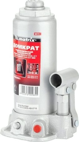 Домкрат бутылочный MATRIX MASTER 8 тонн (230/457 мм) 50723 [50723]