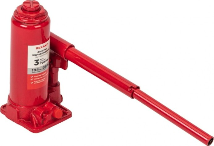 Домкрат бутылочный REXANT 80-0609 3т Домкрат бутылочный REXANT 80-0609 3т
