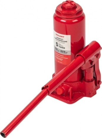 Домкрат бутылочный REXANT 80-0611 5т в пластиковом кейсе