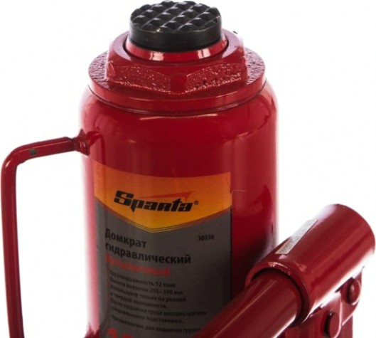 Домкрат бутылочный Sparta 12 т, h подъема 205-400 мм, Compact [50336]
