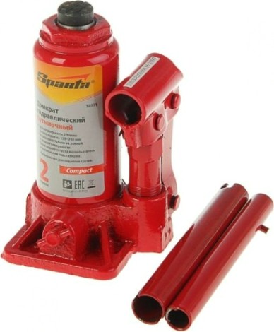 Домкрат бутылочный Sparta 2 т, h подъема 150–280 мм, Compact [50331]