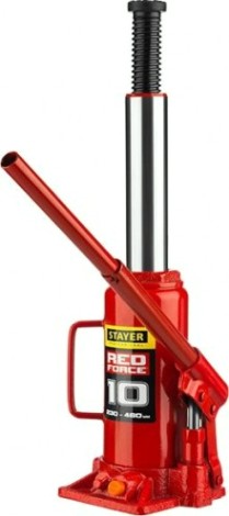 Домкрат бутылочный STAYER 43160-10 "RED FORCE" (10 т - 230/460 мм) [43160-10_z01]