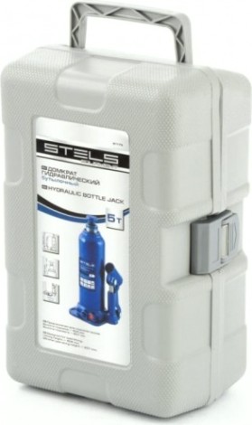 Домкрат бутылочный STELS 5 тонн (207–404 мм) в пластиковом кейсе 51175 [51175]