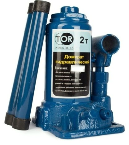 Домкрат бутылочный TOR ДГ-2 г/п 2,0 т гидравлический (в пластиковом кейсе) [1006112]
