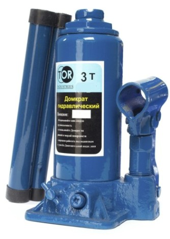 Домкрат бутылочный TOR ДГ-3 г/п 3,0 т гидравлический (в пластиковом кейсе) [1006113]