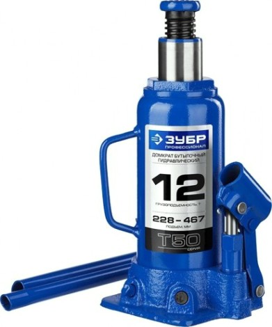 Домкрат бутылочный ЗУБР "ПРОФИ" 43060-12 (12 т - 228/467 мм) [43060-12_z01]