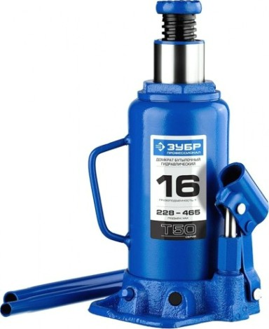 Домкрат бутылочный ЗУБР "ПРОФИ" 43060-16 (16 т - 228/465 мм) [43060-16_z01]