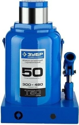 Домкрат бутылочный ЗУБР "ПРОФИ" 43060-50 (50 т - 300/480 мм) [43060-50_z01]